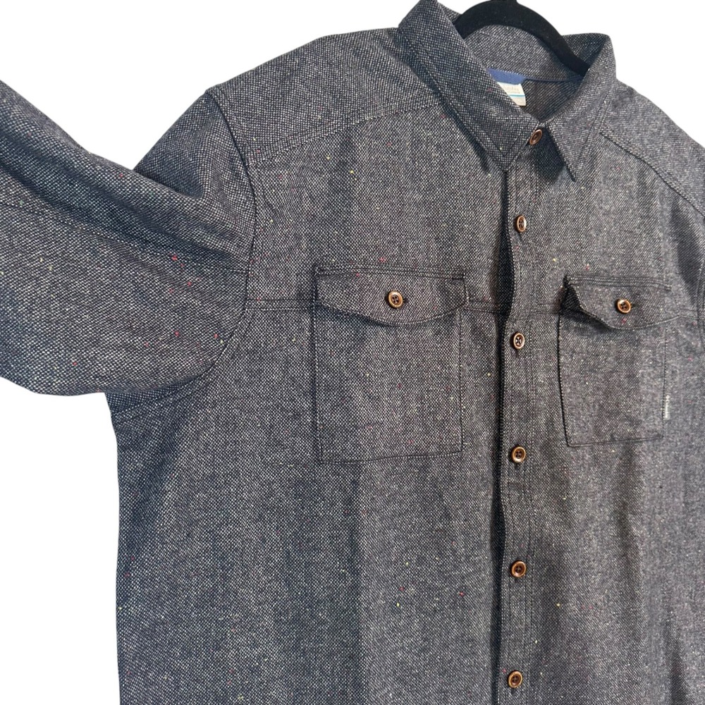 Columbia Sage Butte Long Sleeve Shirt Jacket Shacket Mens XXL Blue Confetti Wool - Picture 5 of 12